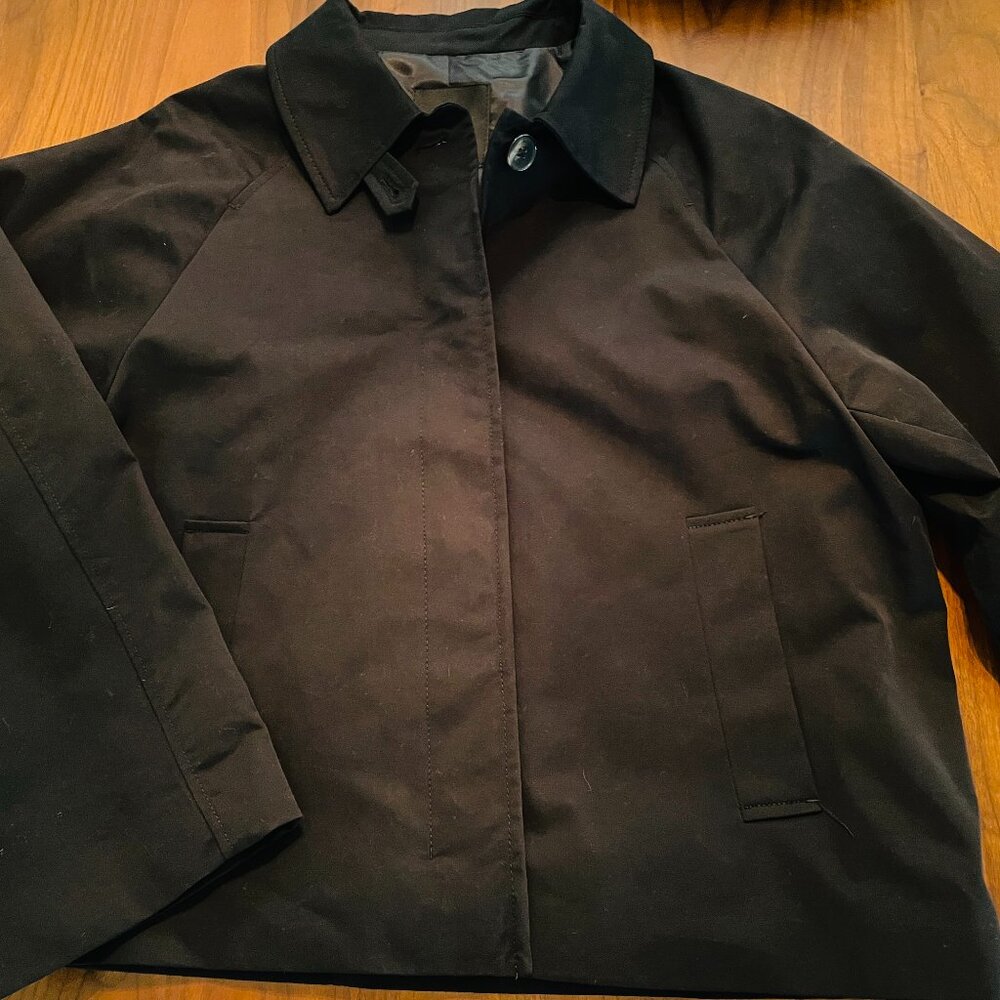 Mango oversized cropped black jacket waterproof (NEW)